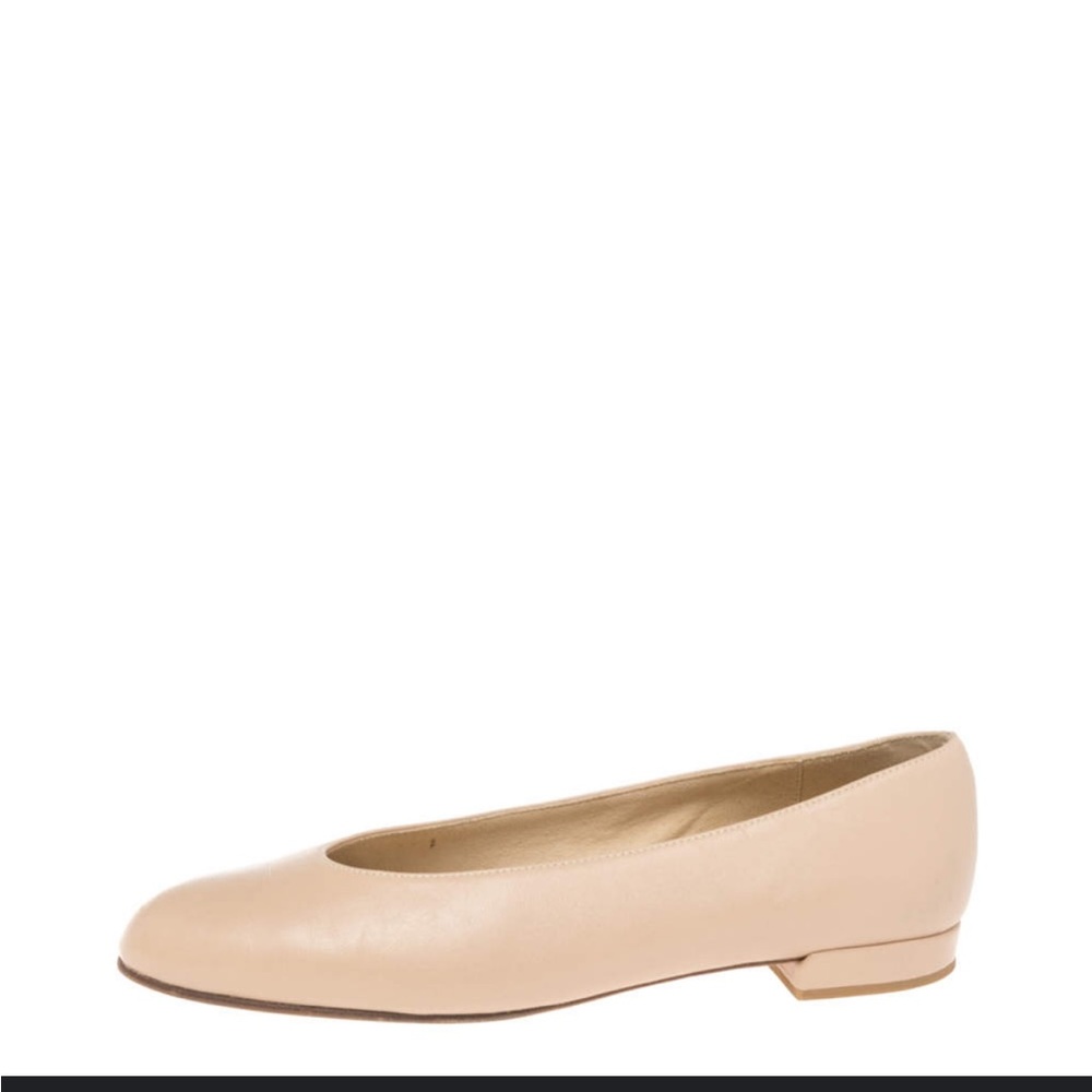 Stuart Weitzman Beige Leather Ballet Flats Women’s Si… Gem
